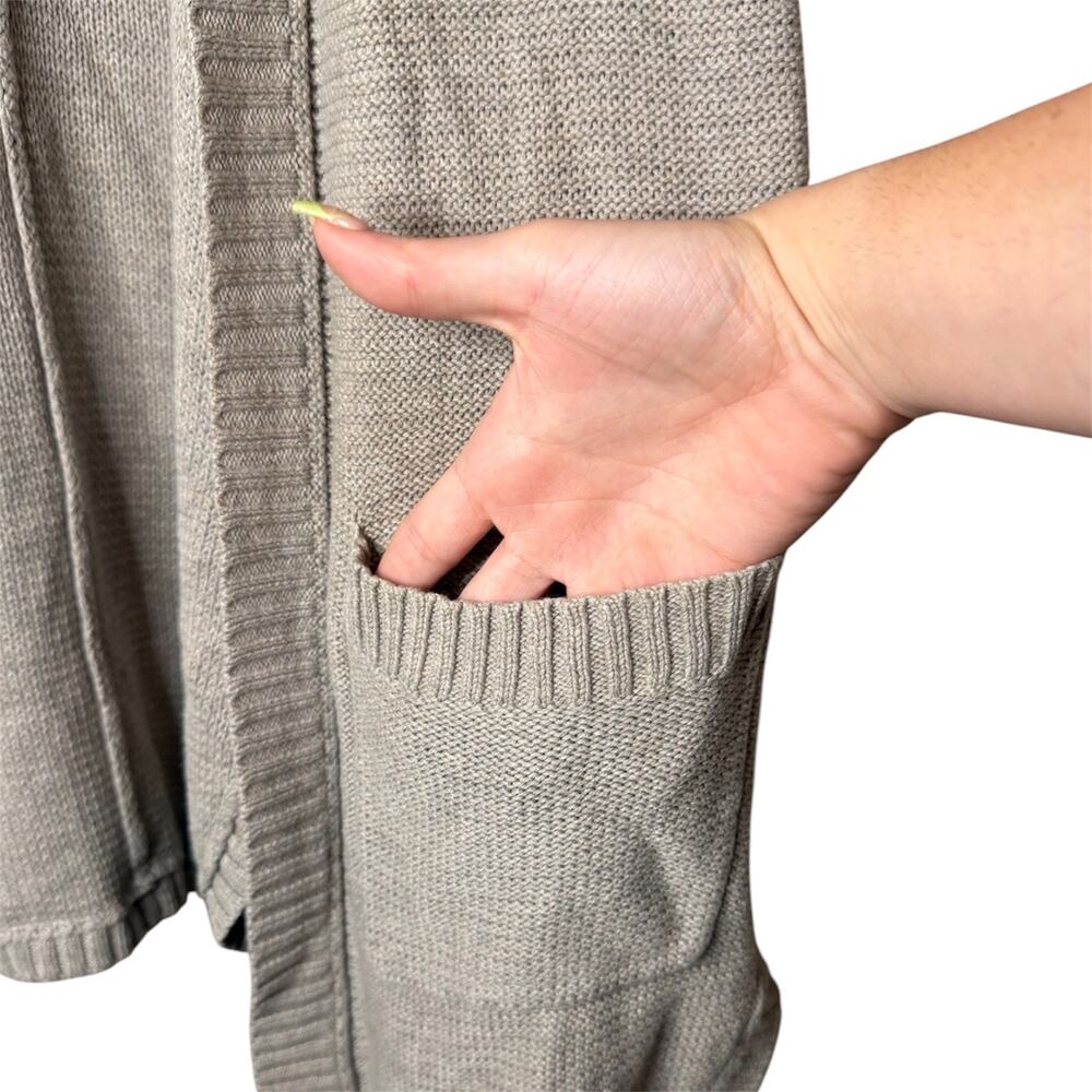American Eagle Open Front Cardigan Neutral Oversized Cozy Knit Pockets Sz Medium - Picture 3 of 5